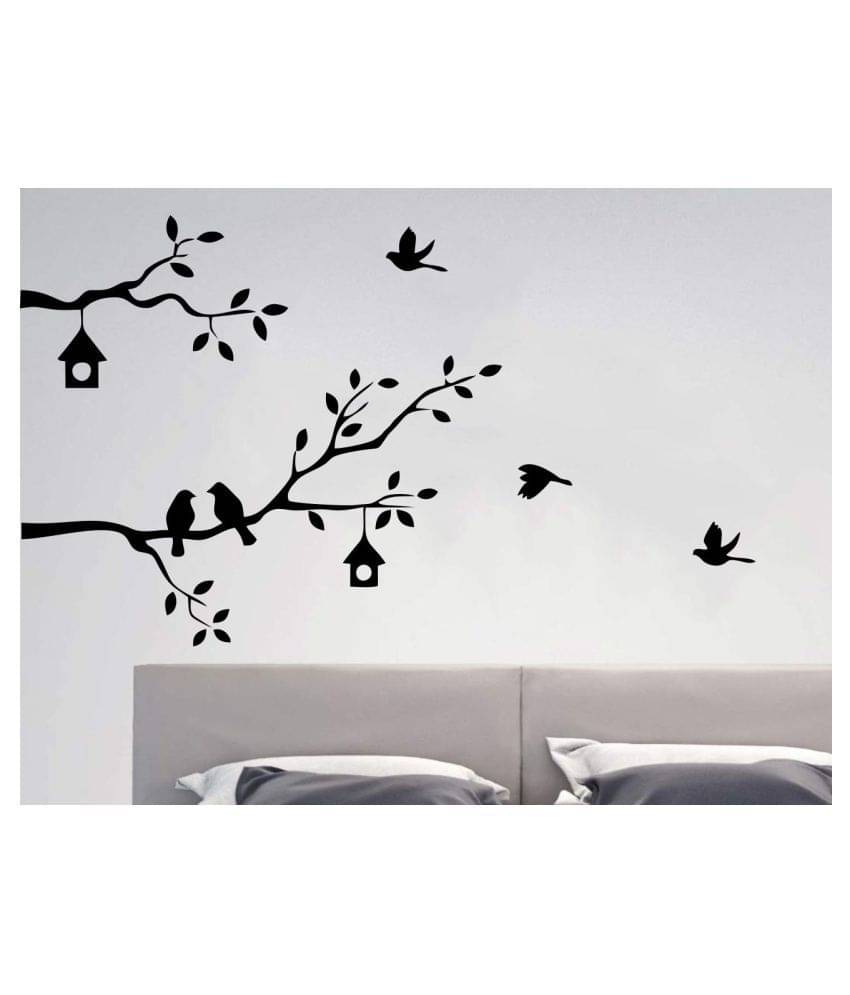 Asmi Collection Birds Family on a Tree Branch Wall Sticker ( 75 x 128 cms ) Asmi Collection Birds Family on a Tree Branch Wall Sticker ( 75 x 128 cms )