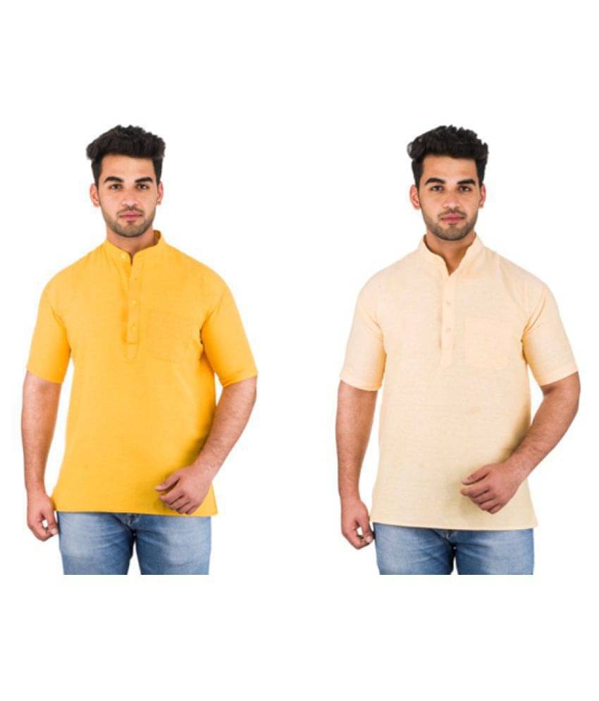 DESHBANDHU DBK Multi 100 Percent Cotton Kurta Pack of 2     			DESHBANDHU DBK Multi 100 Percent Cotton Kurta Pack of 2