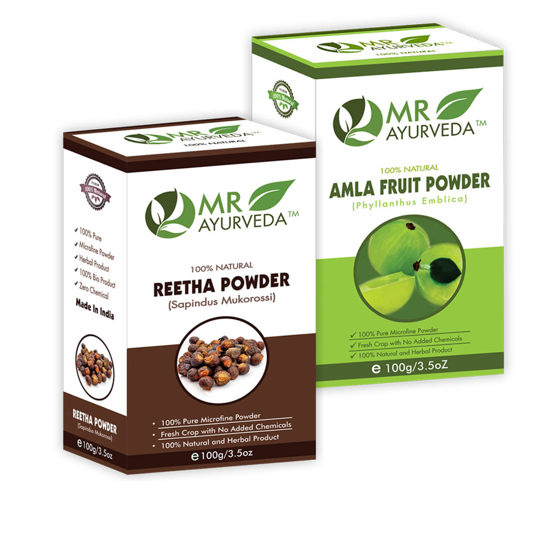 MR Ayurveda 100% Herbal Reetha Powder and Amla Powder Hair Scalp Treatment 200 g Pack of 2 MR Ayurveda 100% Herbal Reetha Powder and Amla Powder Hair Scalp Treatment 200 g Pack of 2