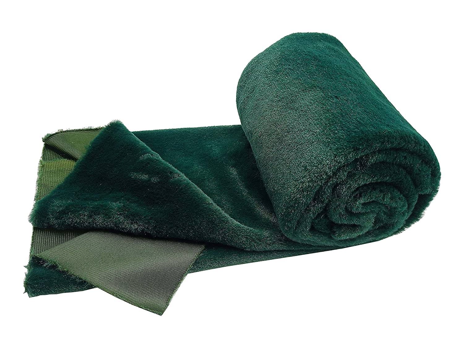     			PRANSUNITA Super Soft Rabbit Carpet Fur Cloth, Size 38" x 32", Hair Length 2 cm, Used for Dresses, Home Furnishing, Soft Toys Making, and Jackets Etc, Color - Dark Green