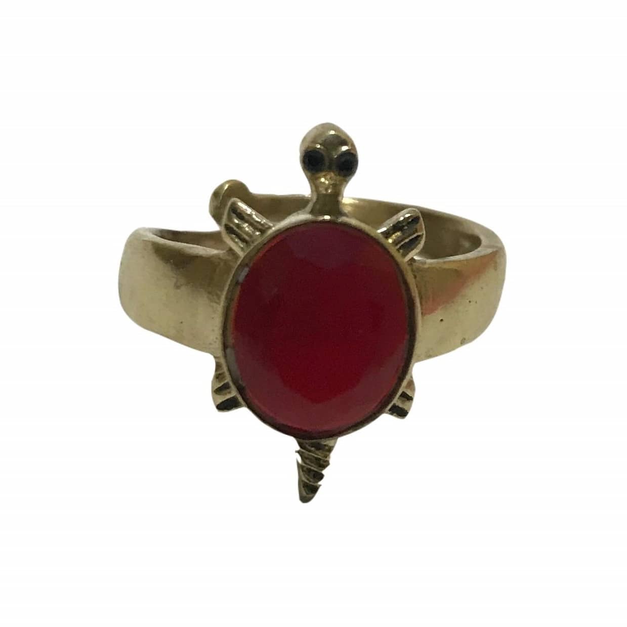 ASTRODIDI Brass Pink Zircon Kachua Tortoise Meru Ring Adjustable For Men and Women (Multicolor)