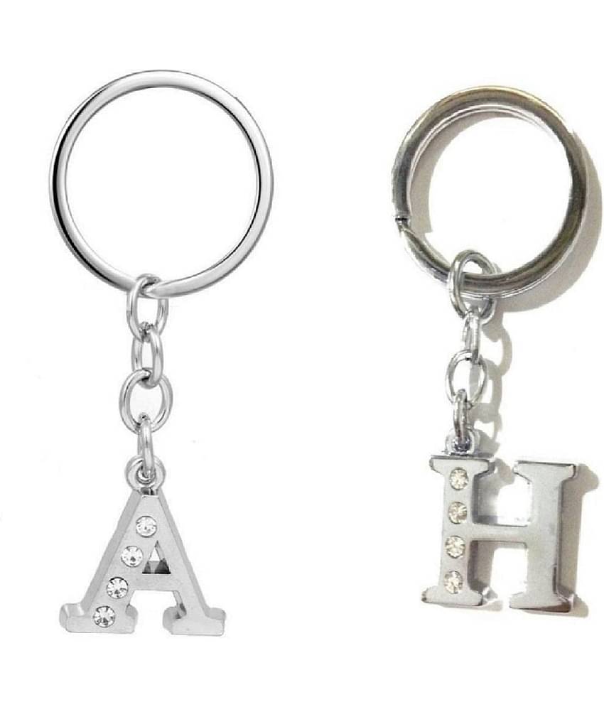 Americ Style Combo offer of Alphabet ''A & H'' Metal Keychains (Pack of 2)