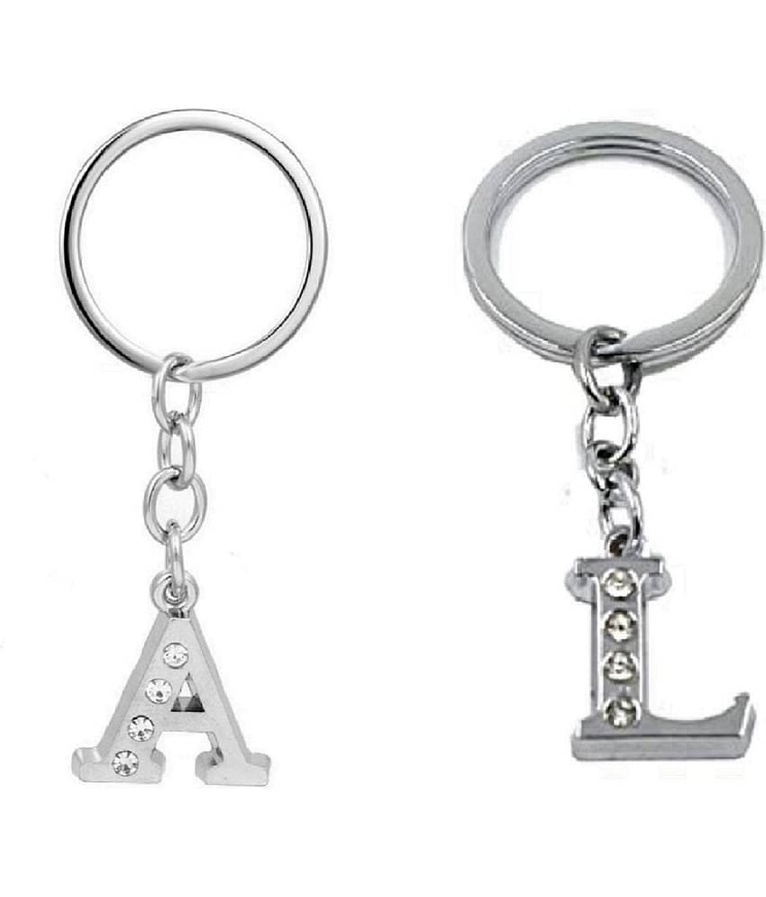 Americ Style Combo offer of Alphabet ''A & L'' Metal Keychains (Pack of 2)