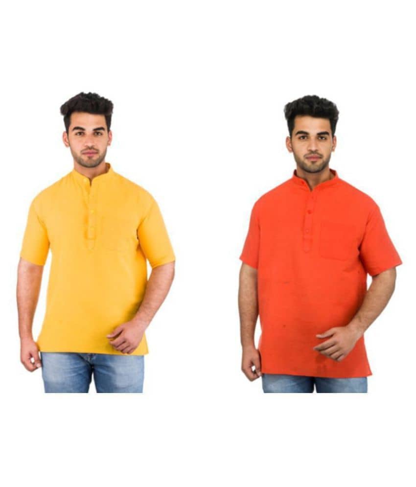 DESHBANDHU DBK Multi 100 Percent Cotton Kurta Pack of 2 - Kurtas & Kurta Sets | Buy online on ZillyBuy