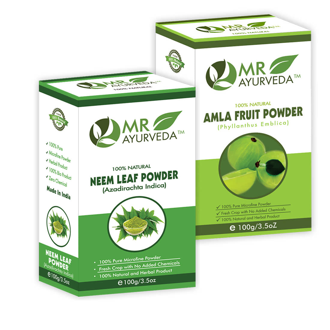 MR Ayurveda Amla Powder and Neem Powder Hair Scalp Treatment 200 g Pack of 2
