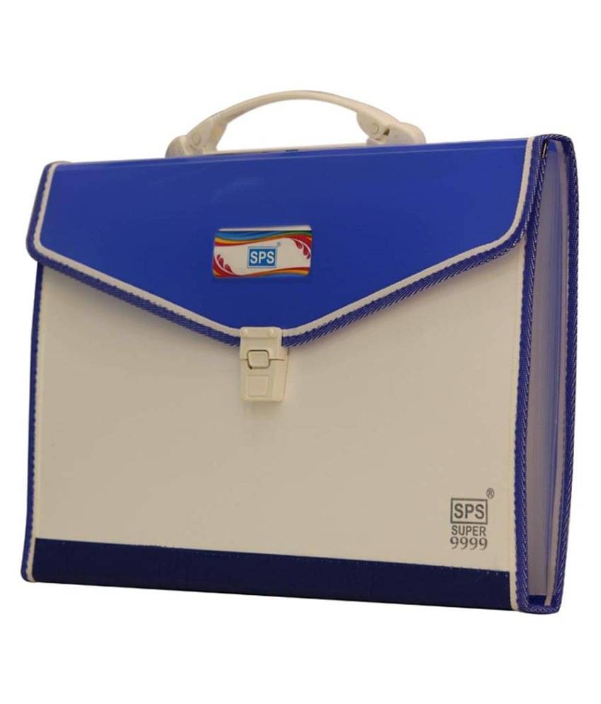     			RANGWELL Presents Plastic File Folder Expanding Bag PP Button-Fly File Folders (Blue/Multicoloured (AKSHAR ENTERPRISES)