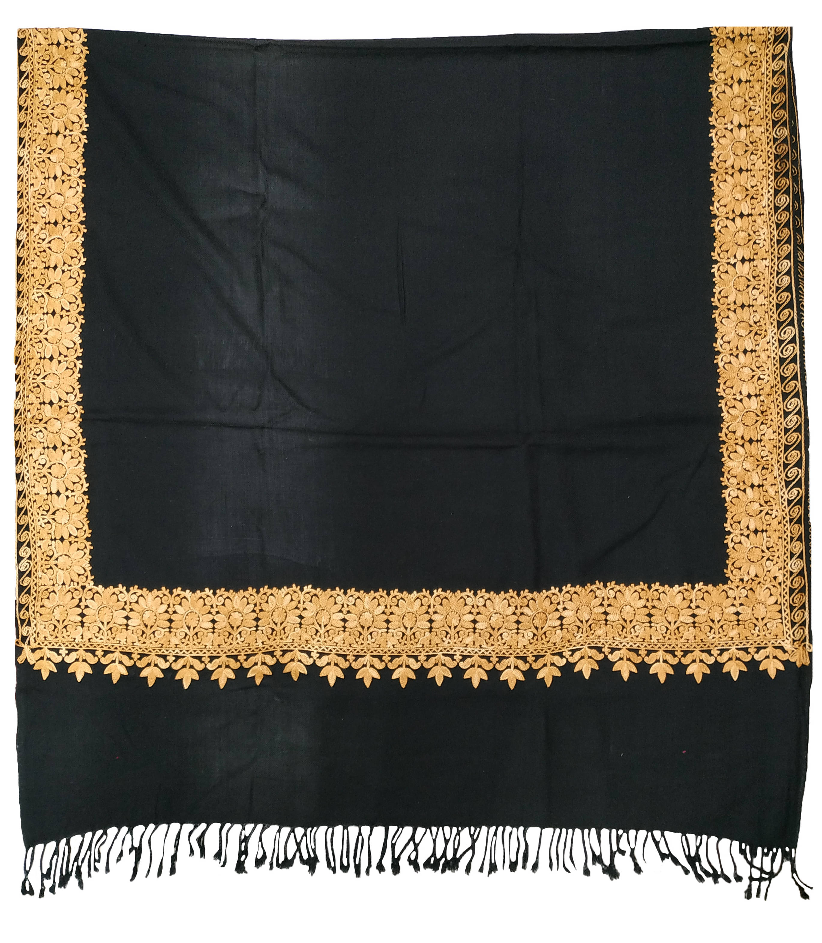 Soul Essence Black Kashmiri Shawl - Single Soul Essence Black Kashmiri Shawl - Single