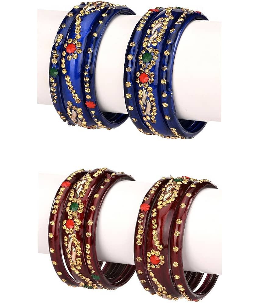 Afast Designer Colorful Combo Of 2 Bangle/Kada Set, For Party And Daily Use - Bangles & Bracelets | Buy online on ZillyBuy