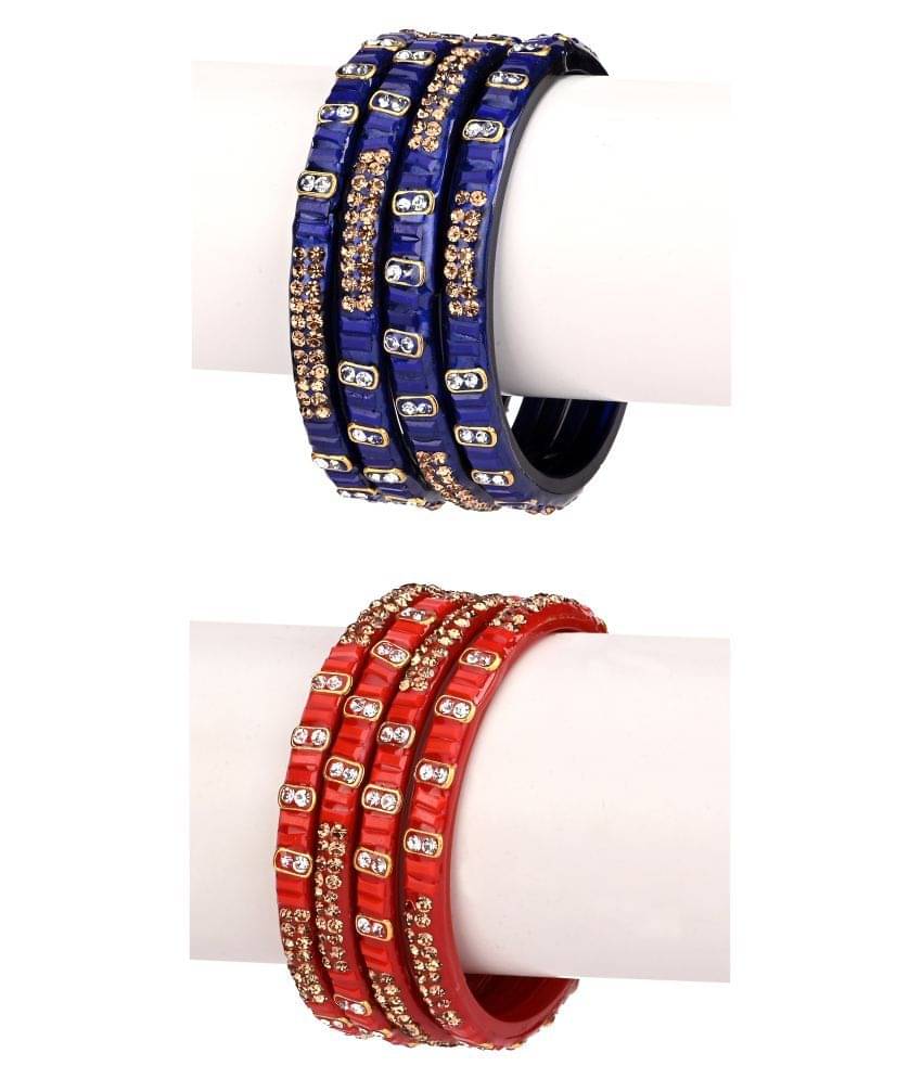 Afast Designer Colorful Combo Of 2 Bangle/Kada Set, For Party And Daily Use Afast Designer Colorful Combo Of 2 Bangle/Kada Set, For Party And Daily Use