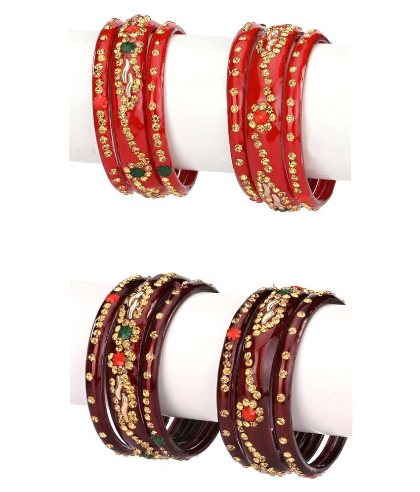 Afast Designer Colorful Combo Of 2 Bangle/Kada Set, For Party And Daily Use - Bangles & Bracelets | Buy online on ZillyBuy