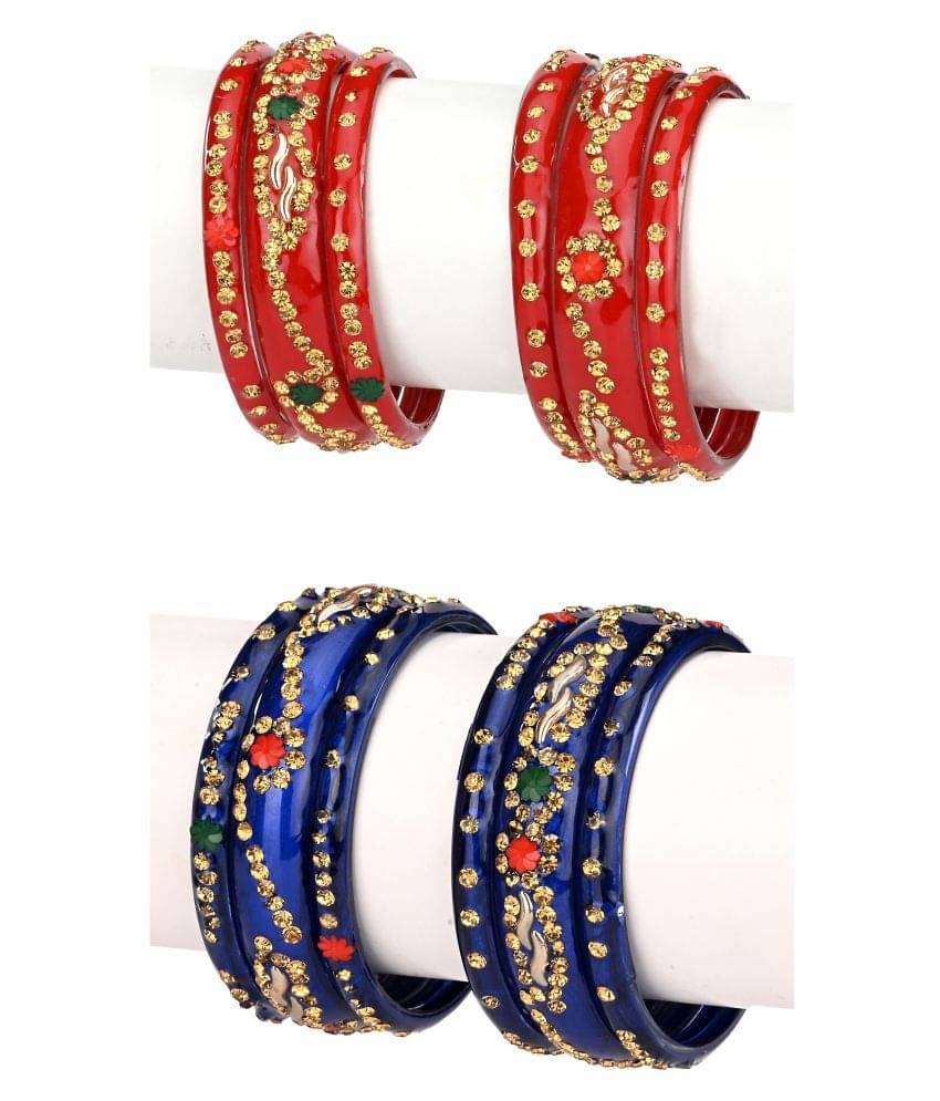 Afast Designer Colorful Combo Of 2 Bangle/Kada Set, For Party And Daily Use Afast Designer Colorful Combo Of 2 Bangle/Kada Set, For Party And Daily Use
