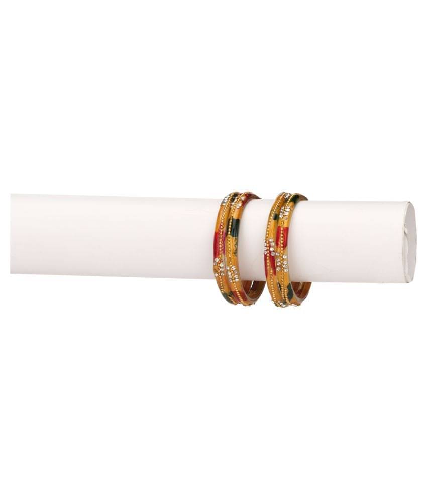 Afast Party Glass Bangle Set Ornamented With Beads Afast Party Glass Bangle Set Ornamented With Beads