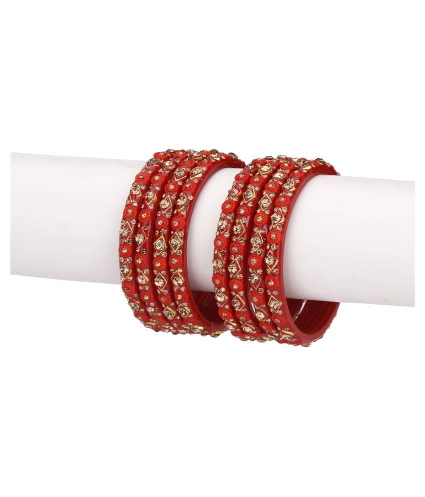     			Afast Spaical Look (Pack Of 8 Red Shining & Attractive Bangle)