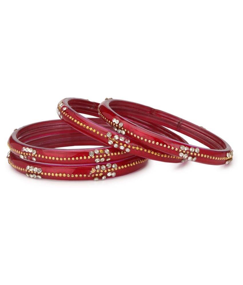 Afast Spaical Look Pack Of 4 Red Shining & Attractive Bangle Afast Spaical Look Pack Of 4 Red Shining & Attractive Bangle