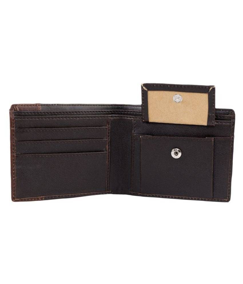     			Keviv Leather Brown Casual Regular Wallet