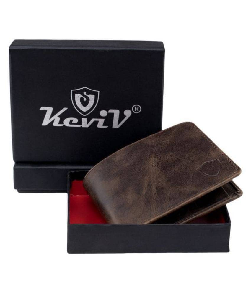     			Keviv Leather Solid Men's Regular Wallet With 5 Slots For Card ( Brown , Pack of 1 )