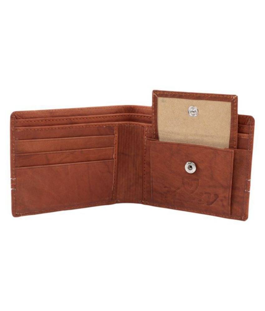     			Keviv Leather Brown Casual Regular Wallet