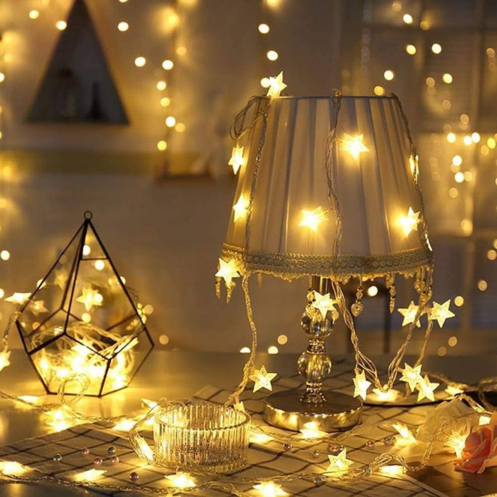 MIRADH 5M 20 Star Diwali Christmas String Lights Yellow