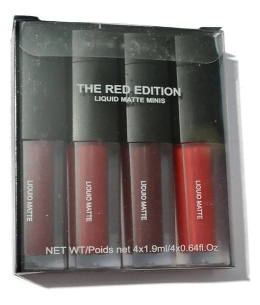     			Makeup Fever Non-Transfer Red Edition Liquid Lipstick Red Pack of 4 8 g