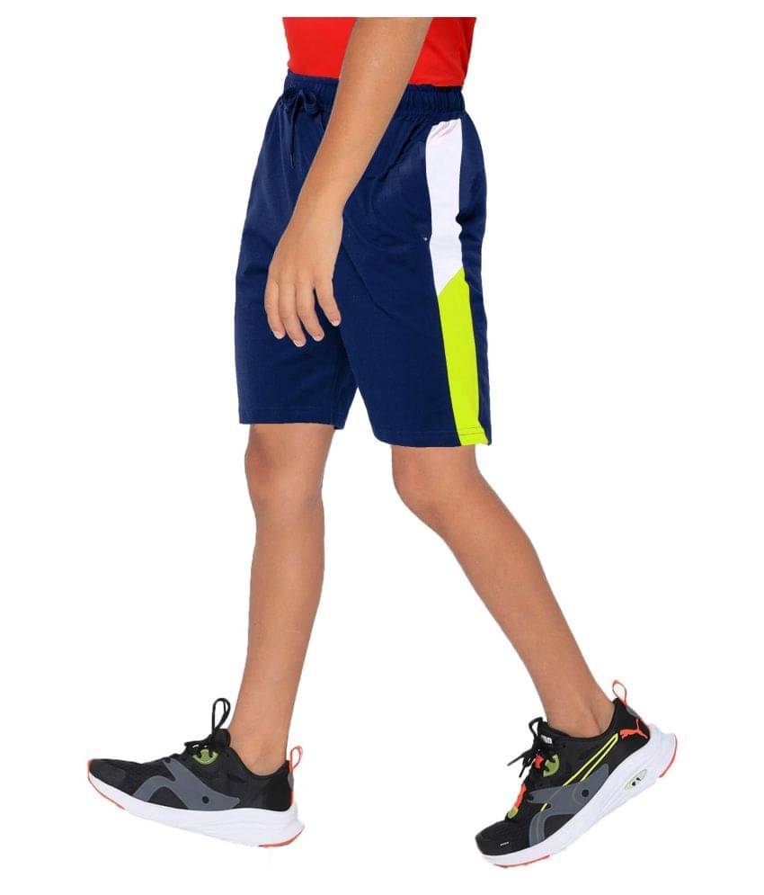     			Maniac Color Block Boy's Navy Cotton Short's