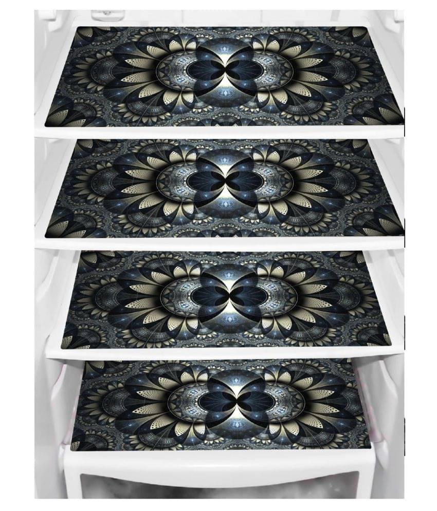     			Shaphio Set of 4 PVC Black Fridge Mats