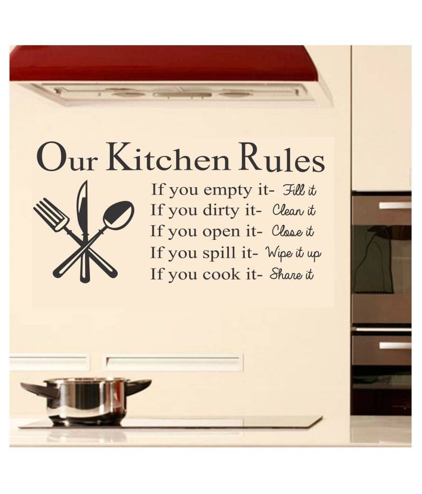     			Asmi Collection Kitchen Rules Wall Sticker ( 30 x 60 cms )