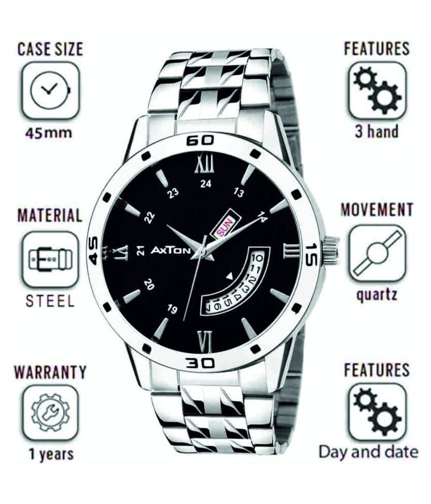     			Axton AXC 001 DAY-DATE Stainless Steel Analog Men's Watch