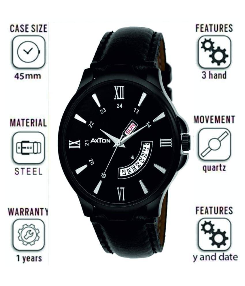     			Axton AXT001BLACKDial DD Leather Analog Men's Watch