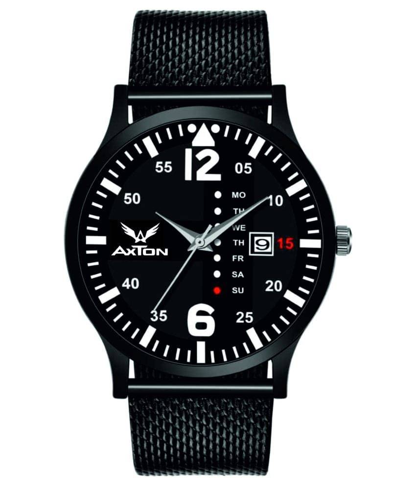     			Axton AXT004 Black Strap Silicon Analog Men's Watch