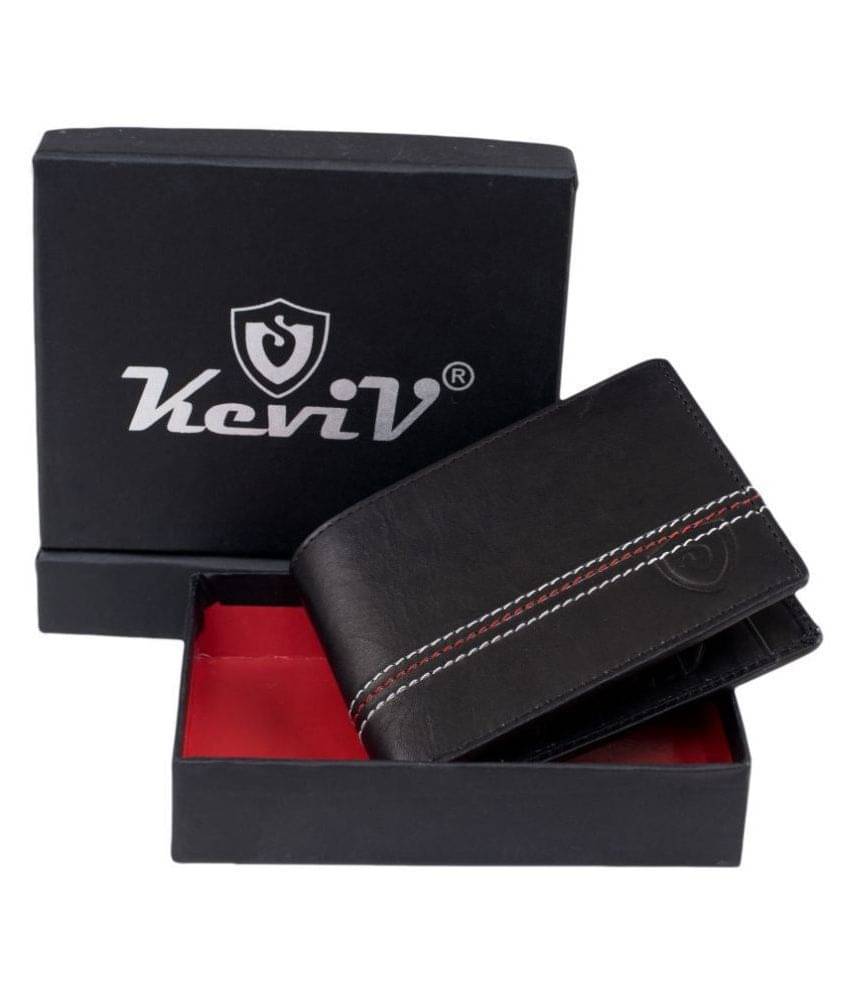     			Keviv Leather Black Casual Regular Wallet