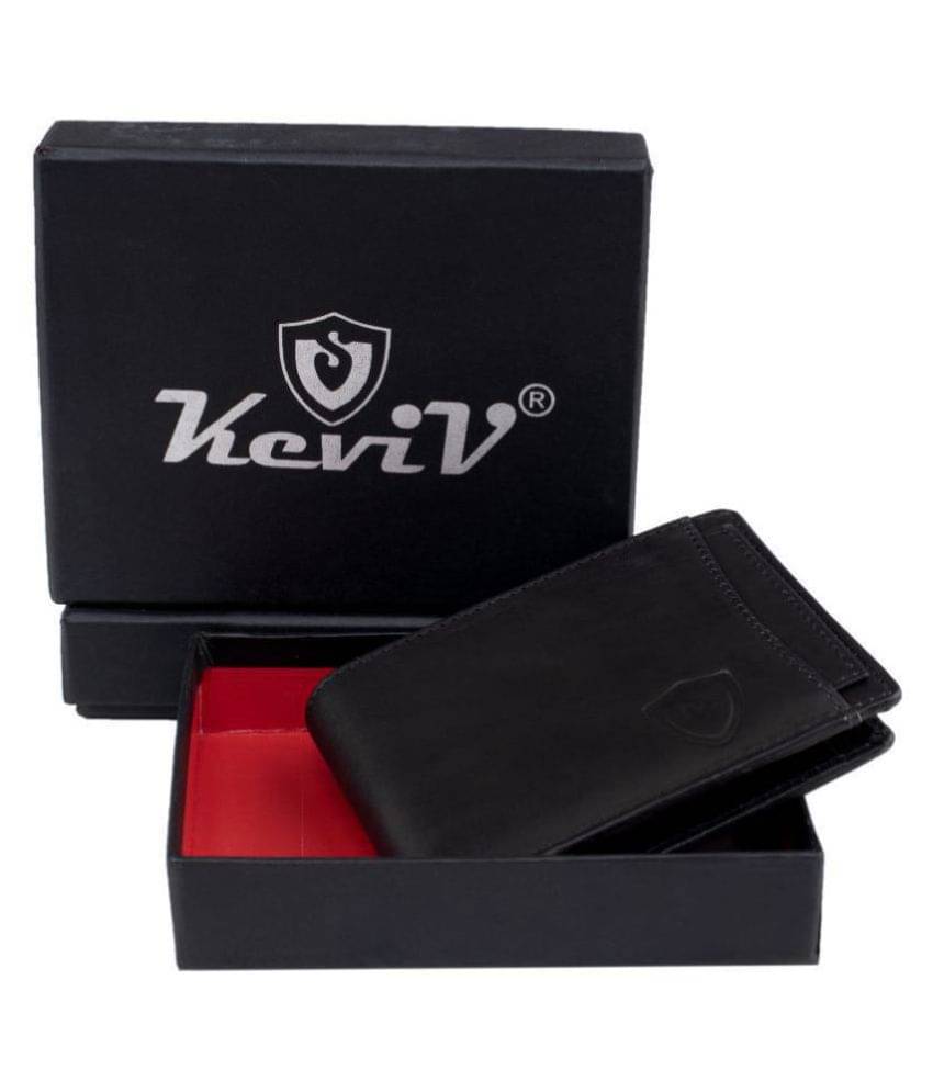     			Keviv - Black Leather Men's Regular Wallet ( Pack of 1 )