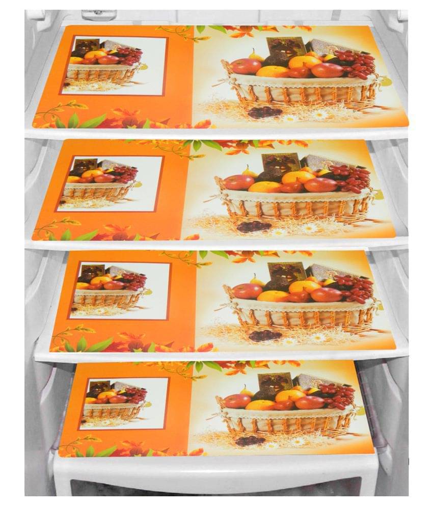     			Shaphio Set of 4 PVC Yellow Fridge Mats