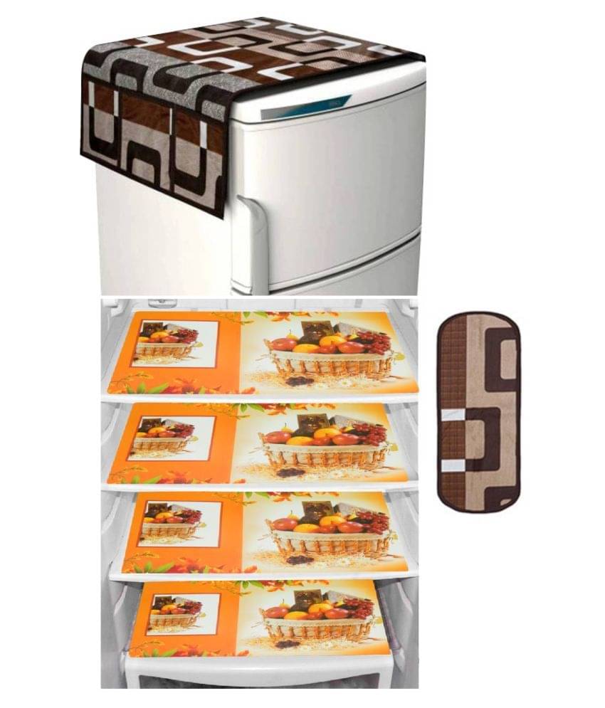 Shaphio Set of 6 PVC Brown Fridge Top Cover Shaphio Set of 6 PVC Brown Fridge Top Cover