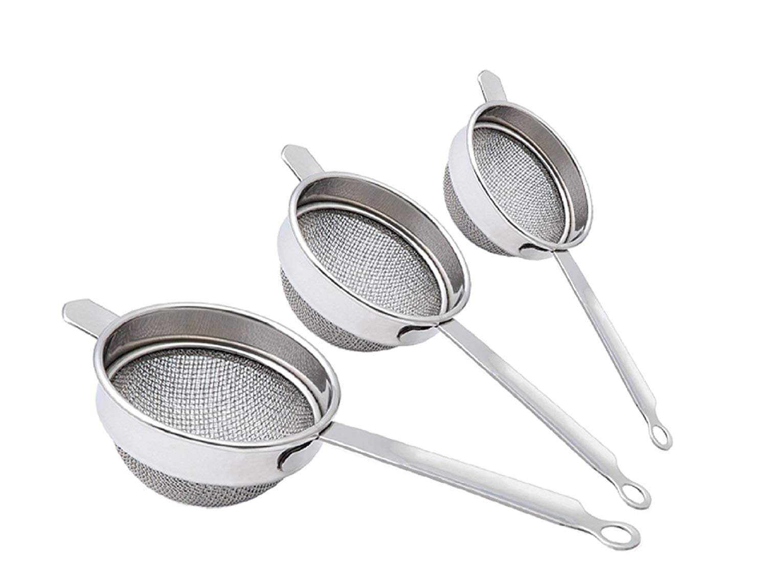     			Zms Marketing fine mesh Rust Proof Coffee / Milk / Tea Strainer Pack of 3 ( 7, 8 , 9 cm )(Delight Stainless Steel)
