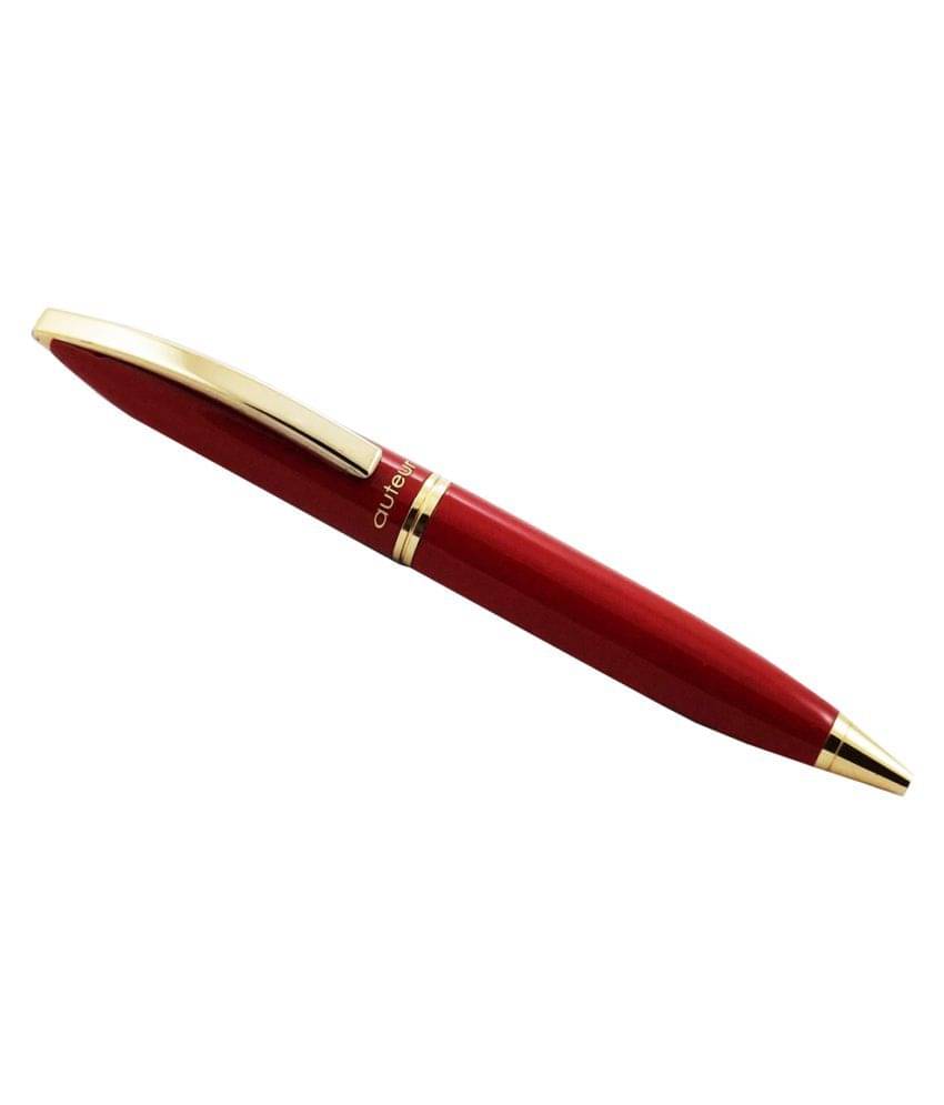 auteur 156 Full Red Color Glossy Finish Stylish and Elegant Golden Clip Blue Ink Ball Pen auteur 156 Full Red Color Glossy Finish Stylish and Elegant Golden Clip Blue Ink Ball Pen