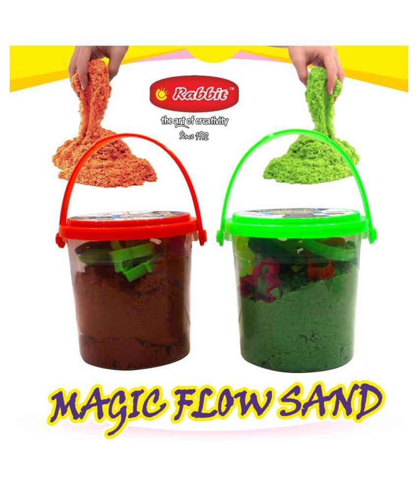 2 Sand Bucket 500 gms| Sand Play toy|Kids playing with Sand|Outdoor and Indoor Play Sand Kit|Sand toy| Perfect Creative products for Kids Boys Girls|Combo Pack Contains 2 Sand Bucket with 10 Sand toys each + 1 ROLLER & Cutter| sand clay with moulds|