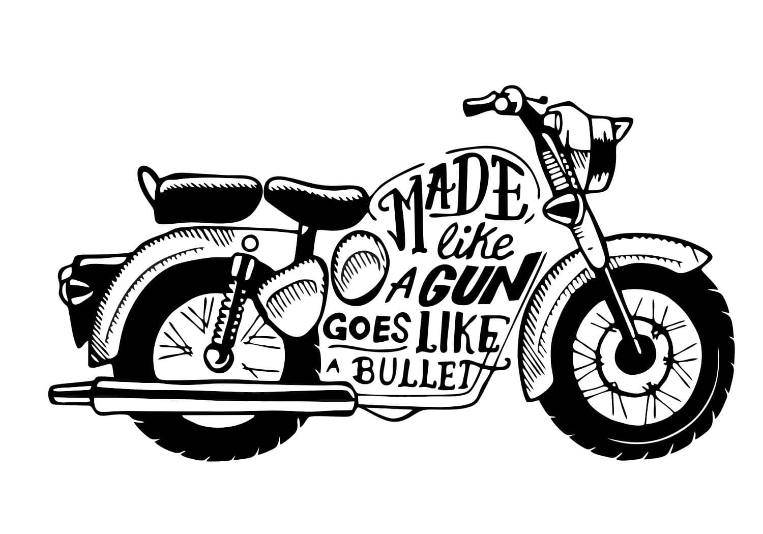 Asmi Collection Black Bike Motorbike Motivational Wall Sticker ( 50 x 90 cms )