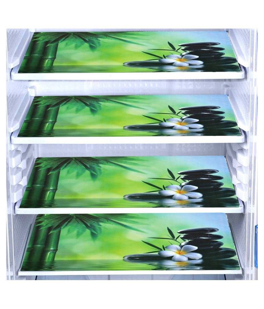     			Shaphio - Green PVC Fridge  Mats (Pack of 4)