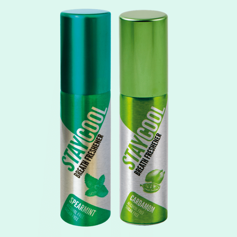 StayCool (1 Mint + 1Spice) Breath Freshener Spray Spearmint, Cardamom 40 mL Pack of 2 StayCool (1 Mint + 1Spice) Breath Freshener Spray Spearmint, Cardamom 40 mL Pack of 2
