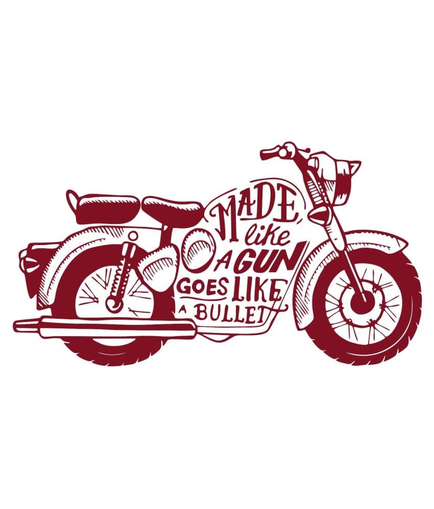 Asmi Collection Red Bike Motorbike Motivational Wall Sticker ( 50 x 90 cms )