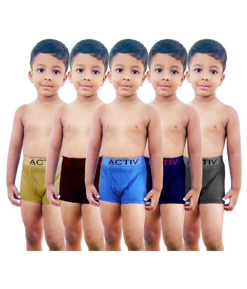     			HAP Pack of 5 Boys 100% Cotton Boxers ( Multi Color )