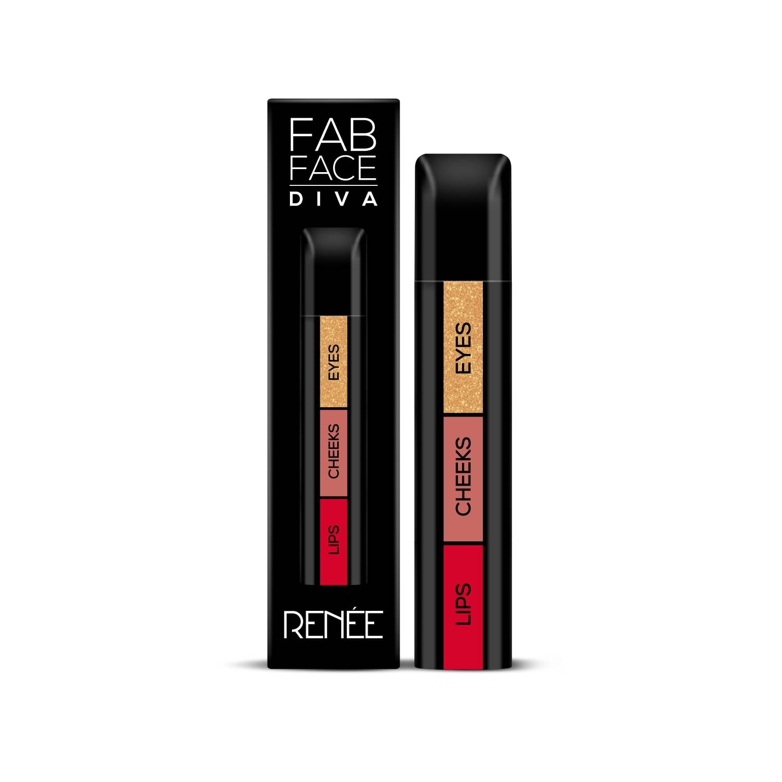     			RENEE Fab Face 3 In 1 Makeup Stick Diva, Includes Eyeshadow, Blush & Lipstick, 4.5gm