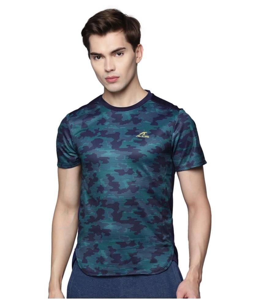     			Alcis Blue Polyester T-Shirt
