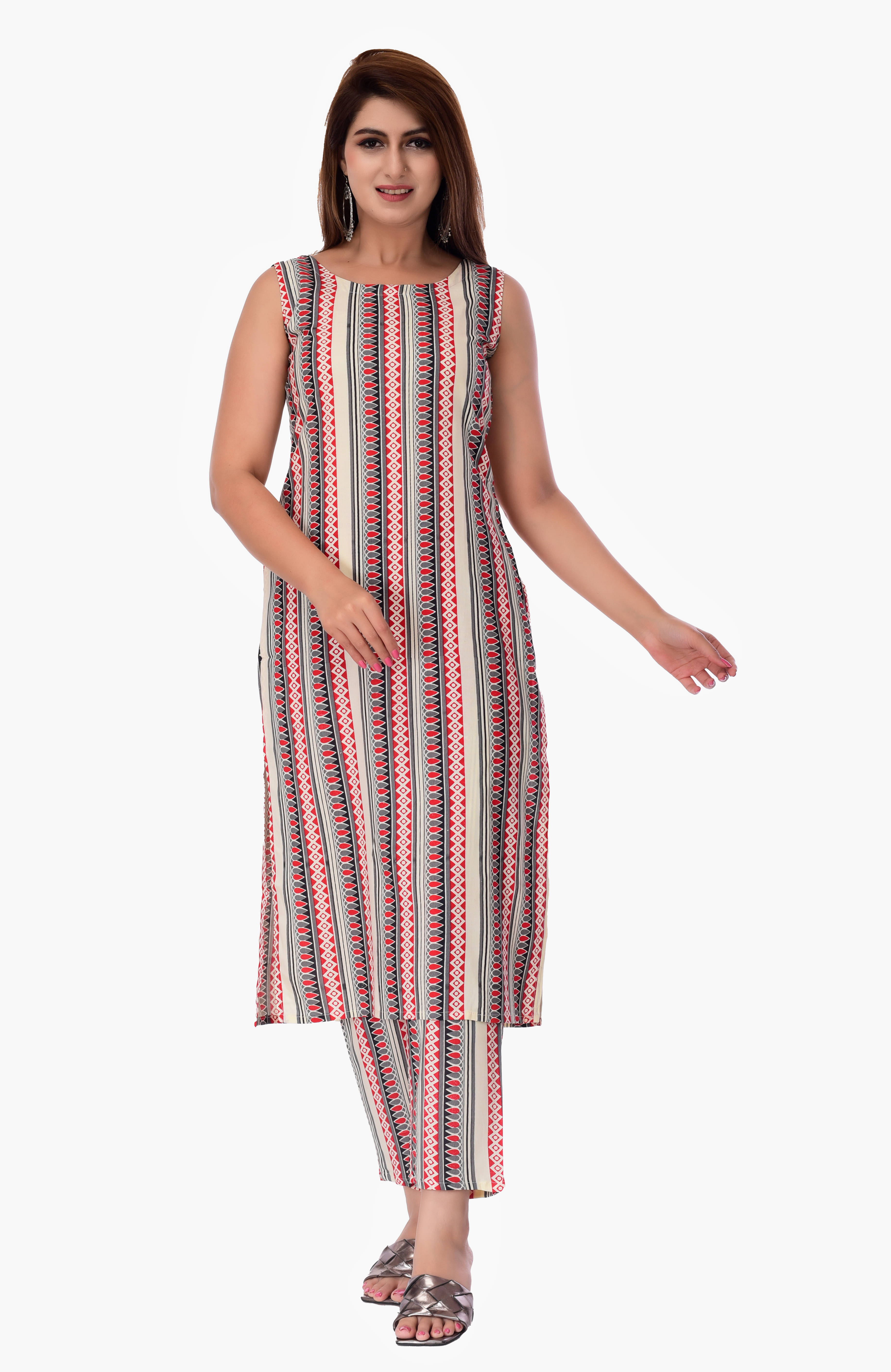     			Clothy N Wave Rayon Kurti With Pants - Stitched Suit