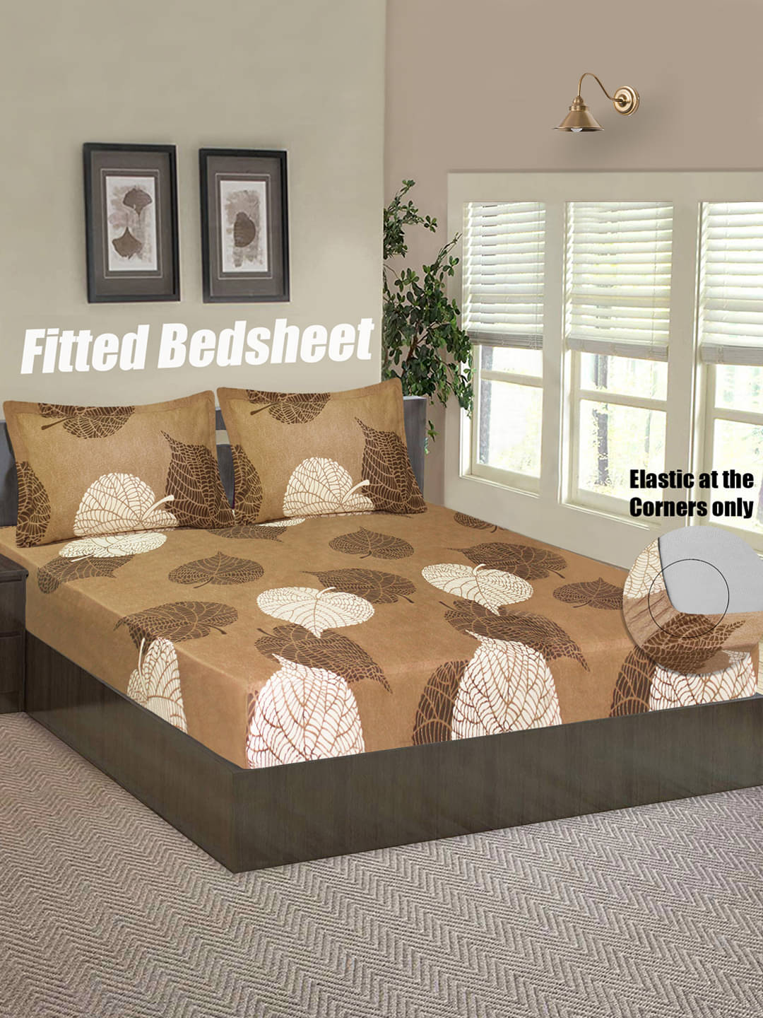 Home Candy Microfibre Nature 1 Bedsheet with 2 Pillow Covers - Brown Home Candy Microfibre Nature 1 Bedsheet with 2 Pillow Covers - Brown