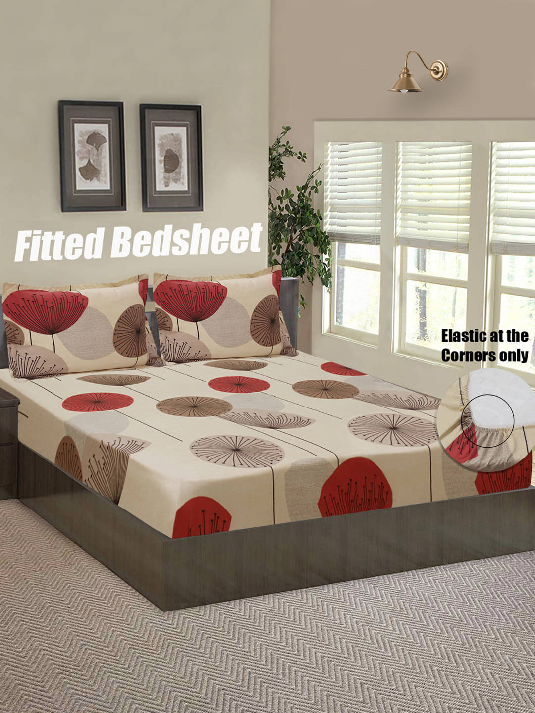 Home Candy Microfibre Floral 1 Bedsheet with 2 Pillow Covers - Brown Home Candy Microfibre Floral 1 Bedsheet with 2 Pillow Covers - Brown