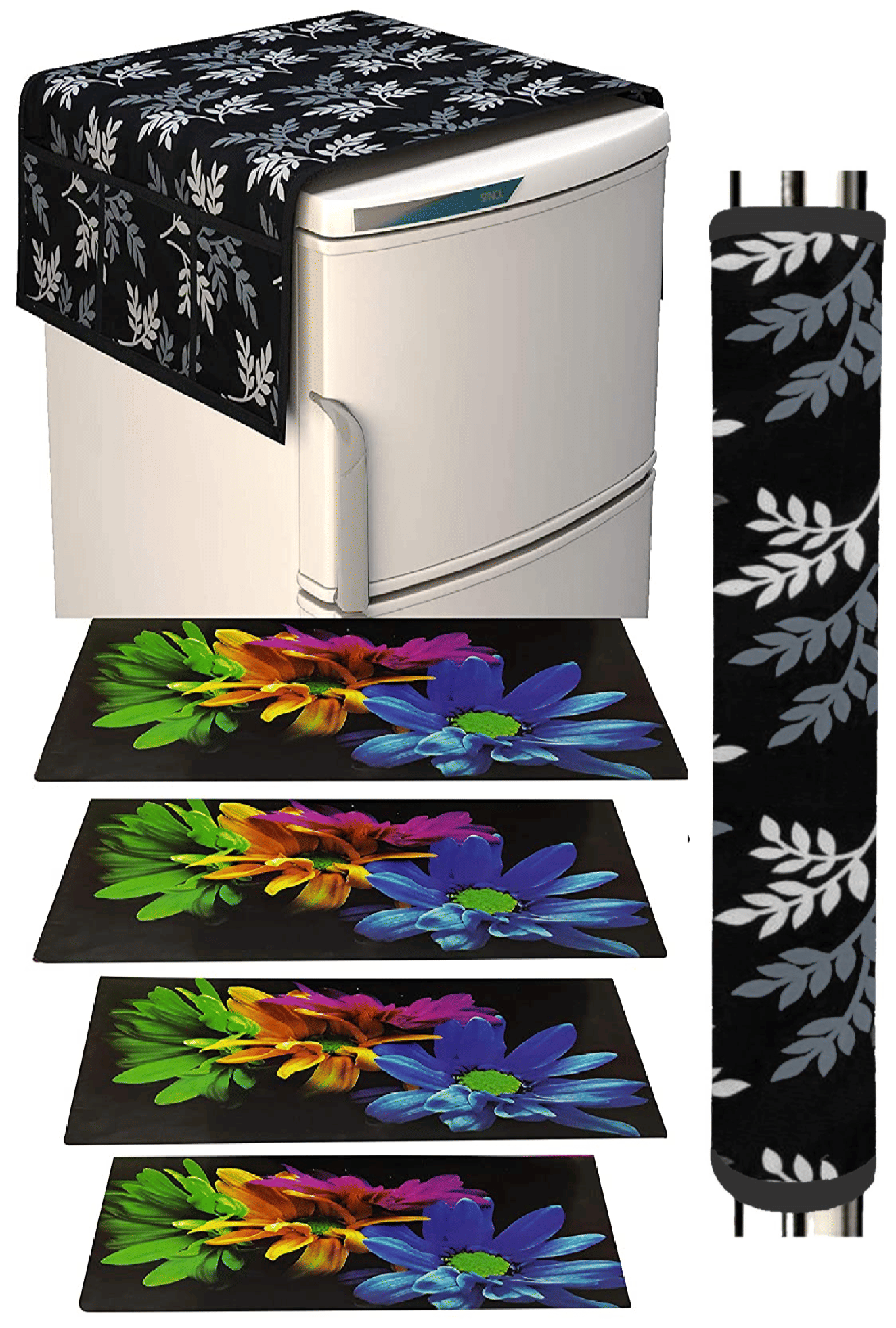 Shaphio Set of 6 Polyester Multi Fridge Top Cover Shaphio Set of 6 Polyester Multi Fridge Top Cover
