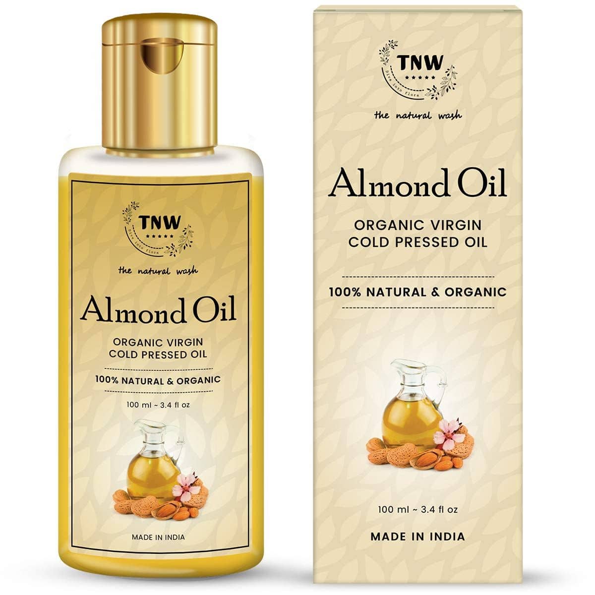TNW - The Natural Wash Pure & Natural Virgin Almond Oil For Skin, Hair & Body, 100Ml