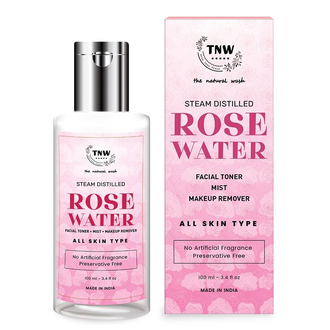 TNW - The Natural Wash Steam Distilled Rose Water Toner For Makeup Remover 100Ml     			TNW - The Natural Wash Steam Distilled Rose Water Toner For Makeup Remover 100Ml