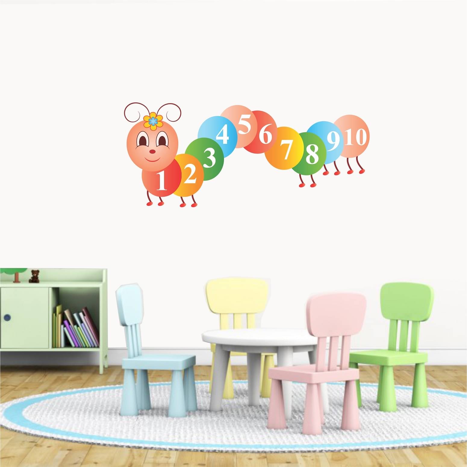 Asmi Collection Cute Counting Caterpillar Number Wall Sticker ( 35 x 75 cms ) Asmi Collection Cute Counting Caterpillar Number Wall Sticker ( 35 x 75 cms )